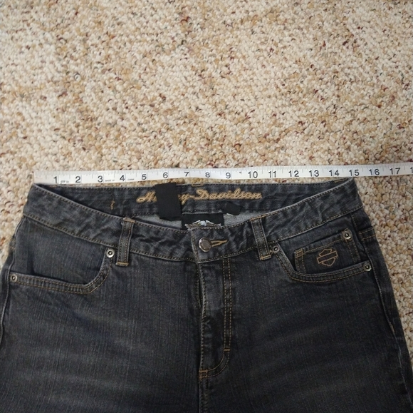 Size 8 Harley Davidson Contoured Boot Cut Stretch Black Jeans 99024-08VW Women's - Picture 14 of 16